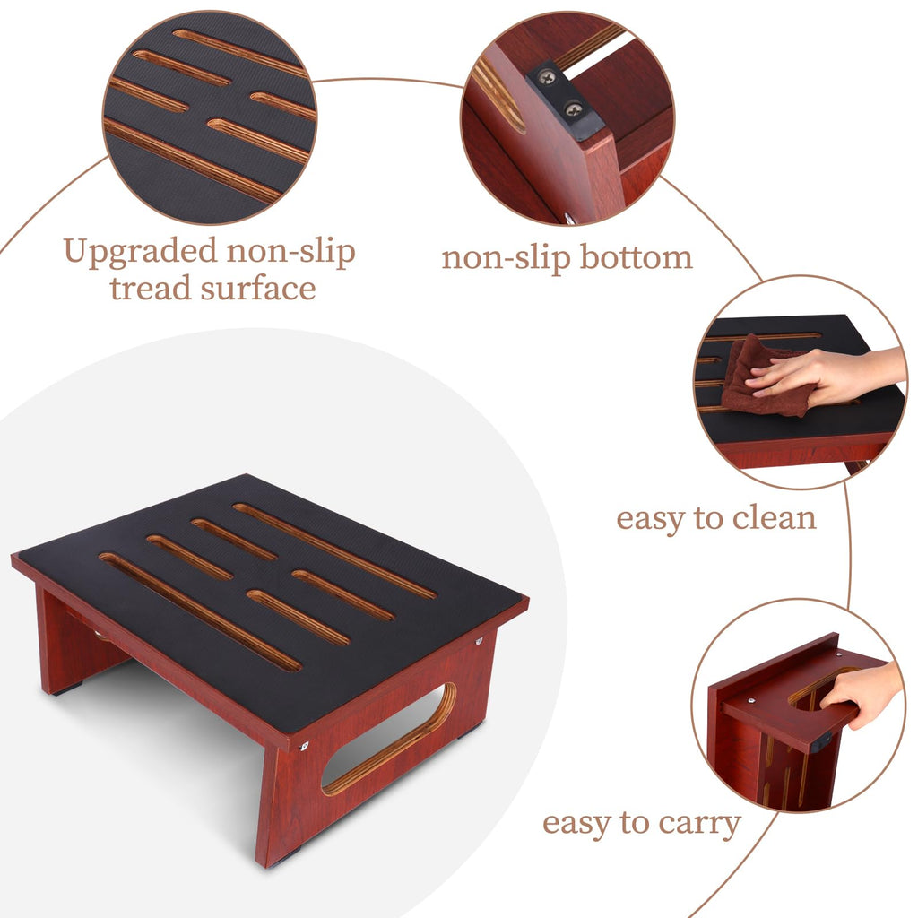 RayLove One Step Stool for Adults Seniors with Non-Slip Rubber Stepping Feet, Heavy Duty Platform Step Stools, 6.9" Portable Bed Steps for High Beds for Bathroom, Bedroom, Kitchen & Bedside Support
