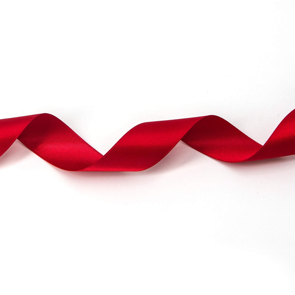 Ribbli 3 Rolls Double Faced Satin Red Craft Ribbon,Total 30 Yards,(1/4 Inch x 10-Yard,5/8 Inch x 10-Yard,1 Inch x 10-Yard),Use for Bows Bouquet,Wreath,Gift Wrapping,Christmas Decoration