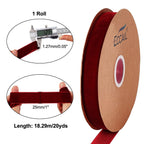 arricraft 20 Yards × 1 Inch Christmas Single Side Velvet Ribbon, Satin Ribbon Roll for Wedding, Gift Wrapping, Hair Bows, Red Velvet Ribbon, Flower Arranging, Home Decorating (Dark Red)