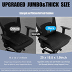 20" Gel Seat Cushion for Long Sitting(Jumbo&Thick) – Office Chair Cushion – Wheelchair Cushions for Pressure Sores – Non-Slip Desk Chair Car Seat Cushion Driving – Sciatica & Back Pain Relief