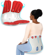 curble Grand(Extra Wide & Sturdy) – Ergonomic Back and Lumbar Support for Good Posture Correction and Back Pain Relief, Perfect for Office, Floor Seat, and Work from Home, Patented (Red)