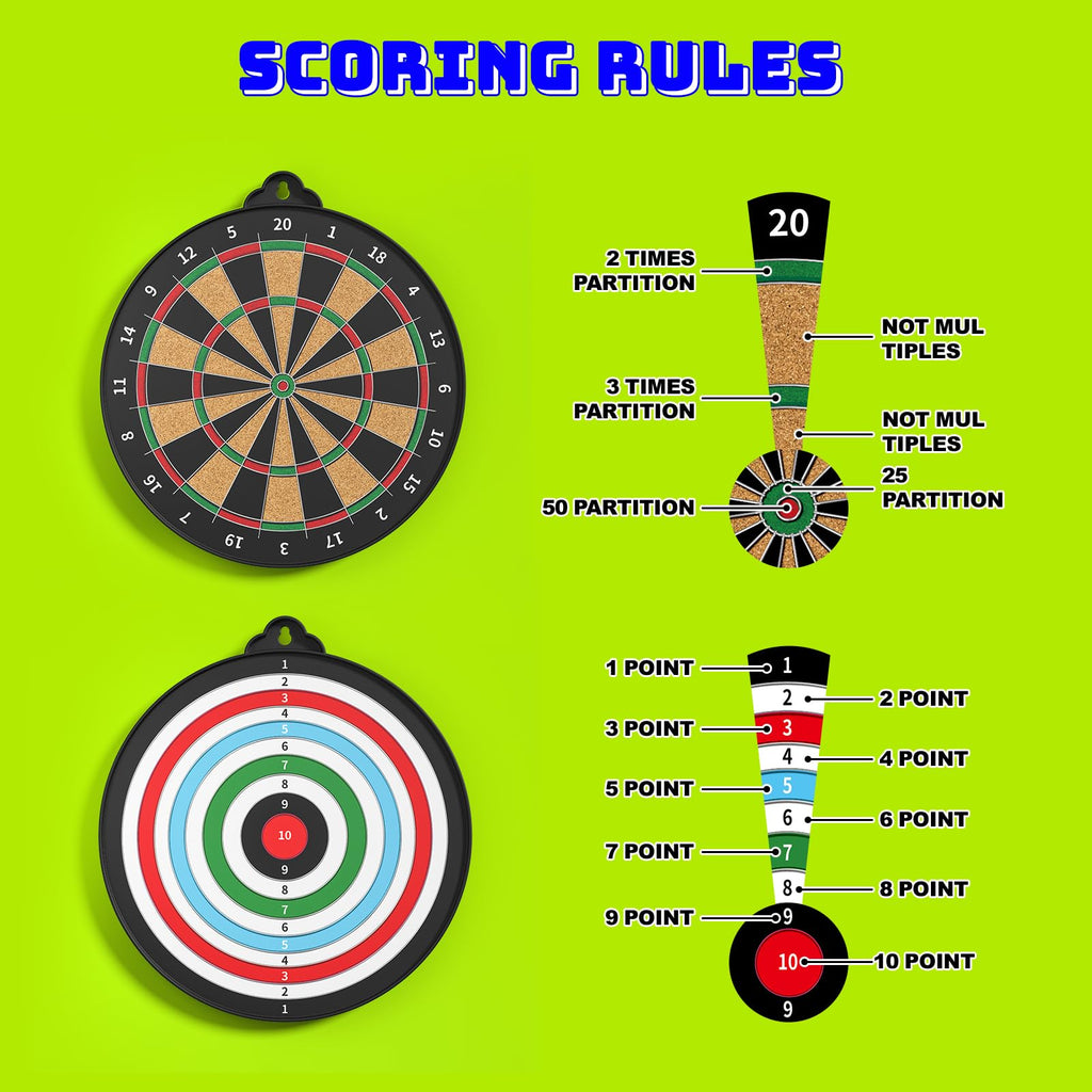 Magnetic Dart Board for Kids - 12pcs Magnetic Darts, Indoor/Outdoor Kids Games and Party Games, Christmas Birthday Gifts Toys for 3-12 Year Old Boys