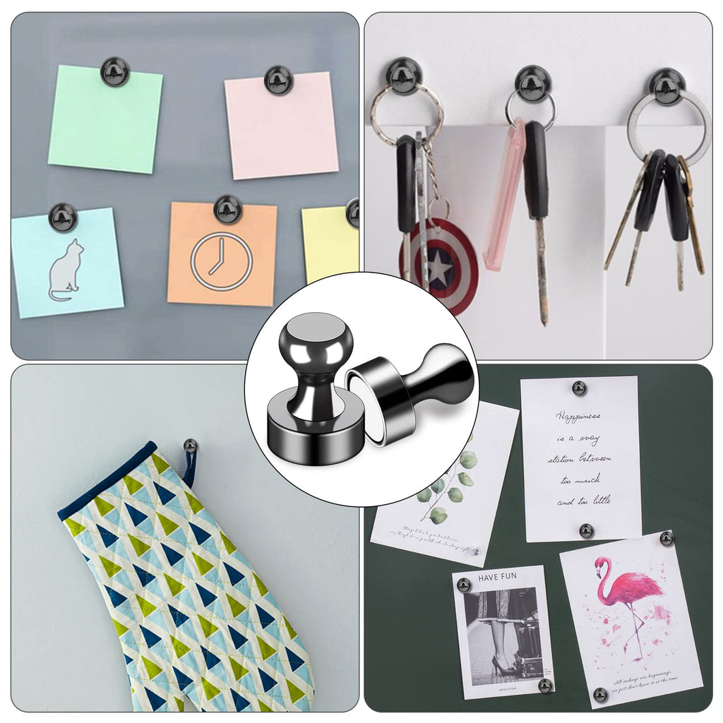 Fridge Magnets 12Pcs Refrigerator Whiteboard Small Strong Magnet Classroom Kitchen Accessories Decorative Locker Set Decor Must Haves Office Calendar Refrigerador Magnetic Cute Crafts Black