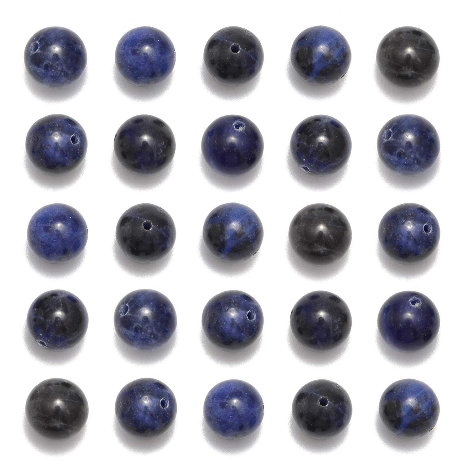 NCB 200pcs 8mm Blue Sodalite Loose Beads for Jewelry Making, Natural Semi Precious Beads Round Smooth Gemstones Spacer Beads Charms for Necklaces Bracelets (Blue Sodalite, 8mm 200Beads)
