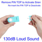 130dB Personal Safety Alarm Strobe Light. Loud Sound SOS Emergency Alerts with Carabiner. Self Defense Keychain Siren for Women, Elderly, Children, Night Runners, Hiking. Bear Alarm Deterrent. Aqua