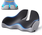 Benazcap X Large Memory Seat Cushion for Office Chair Ergonomic Cushions Butt Pillow for Pressure Relief Sciatica & Pain Relief Memory Foam for Long Sitting for Gaming Chair and Car Seat-Black & Grey