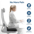 Benazcap Gel Seat Cushion for Office Chair Ergonomic Cushions-Gel & Memory Foam Coccyx Butt Pillow for Sciatica & Back Pain Relief for Long Sitting for Gaming Chair and Car Seat-Black