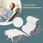 Yojoker 6pcs Orthopedic Bed Wedge Pillow Set for Post Surgery, Memory Foam for Sleeping, Back and Leg Pain Relief Comfortable & Adjustable Support Pillows-Anti Snoring, Heartburn