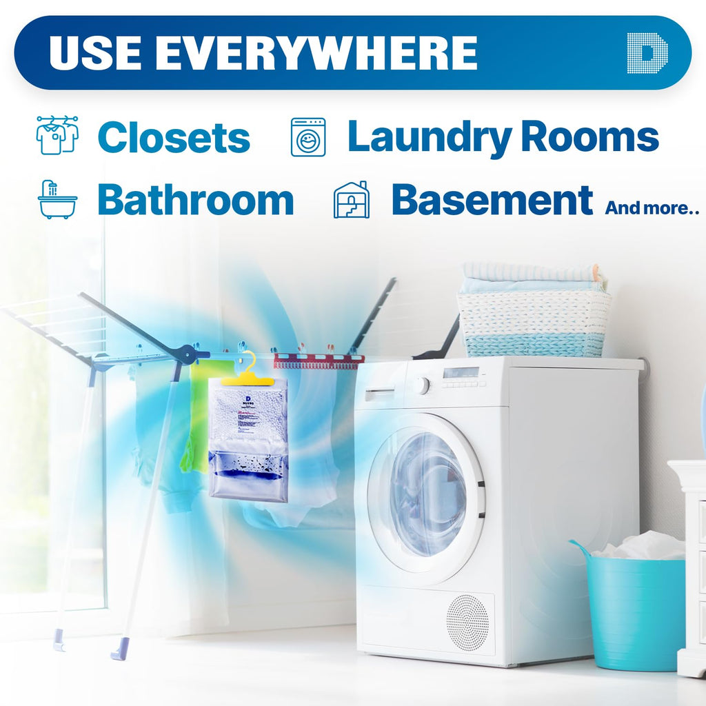 Dry & Dry 9 Packs [Net 7 Oz/Pack] Moisture Absorbers Dehumidifiers for Home Dehumidifier for Basement Dehumidifiers for Bedroom Small Dehumidifiers - Dehumidifiers Moisture Absorbers