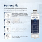 GLACIER FRESH DA97-17376B HAF-QIN Water Filter Replacement for Samsung HAF-QIN/EXP, DA97-08006C, RF23M8070SG, RF23M8070SR, RF23M8090SG, RF23M8090SR, RF23M8570SR, RF23M8590SG (3 Pack)
