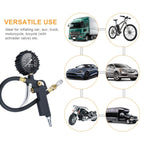 AstroAI Tire Pressure Gauge with Inflator, 100 PSI-ANSI B40.1 Accurate, Large 2.5" Easy Read Glow Dial, Heavy Duty Air Chuck and Compressor Accessories for Truck, with Case