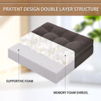 HAVARGO Recliner Cushions for Elderly, 20x20x5 Inch Thick Chair Cushion Patent Design Soft Tufted Dual Layer Booster Seat Cushions for Seniors Recliner Risers Taupe 1P