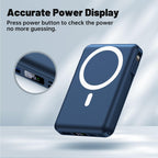 Yiisonger Magnetic Wireless Power Bank - 10000mAh Mag-Safe Portable Charger 22.5W PD Fast Charging with Built-in Cables LED Display, Magnetic Battery Pack for iPhone 16/15/14/13/12/Pro/Mini/Pro Max