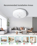 Ecoey Smoke Detector, Smoke Alarm with Advanced Photoelectric Technology, Fire Alarm Smoke Detector with Test Button and Low Battery Reminder, Fire Alarm Used in Bedroom, Home, FJ136, 10 Packs
