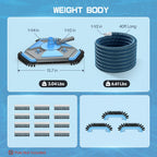UIRWAY Upgrade Pool Vacuum Head with Side Brush & 360° Swivel Cuff, Heavy Duty Manual Kink-Resistant 1-1/2" x 40 Ft Vacuum Hoses, Weighted Triangular Shape for Inground & Above Ground Pool(No Pole)