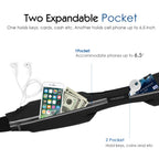 Sports Running Belt,Outdoor Dual Pouch Sweatproof Reflective Slim Waist Pack,Fitness Workout Belt Fanny Pack Compatible with iPhone 11/11 Pro Max/X/Xr/Xs Max/8/7, Galaxy Note 10/10 Plus, S20/S10