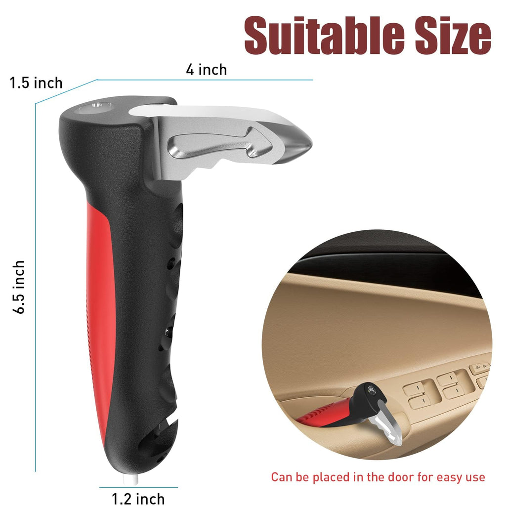 byojia 5 in 1 Vehicle Support Handles Elderly Portable Automotive Door Assist Handles Multifunction Car Handle for Elderly and Handicapped (Red-1PCS)
