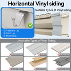 Vinyl Siding Hooks Hanger 10 Pack, Heavy Duty Siding Clips for Hanging on Patio, No-Hole Needed Stainless Steel Siding Hook to Decor Wreath Things for Horizontal Vinyl Siding