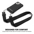 E-Tree Compatible with iPhone 15 Plus & 14 Plus Case 6.7 inch, with Crossbody Strap and Stand, Protection Shockproof Hard Phone Case Black, Perfect for Go Outside and Kid Elderly