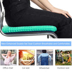 Gel Seat Cushion, Double Thick Egg Gel Cushion for Pressure Pain Relief, Breathable Wheelchair Cushion Chair Pads for Car Seat Office Chair (Green)