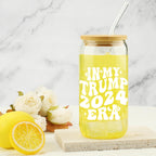 In My Trump 2024 Era, Trump Gift, Gift for Dad ,Gift for Mom, Patriotic Tumbler, Trump 2024, Friend Gag Tumbler, Coworker Gag Novelty Cup, Trump for President Glass Can, Trump Beer Cup w/Straw and Lid