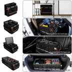 Car Trunk Organizer and Storage with Lid & Removable Leakproof Cooler Bag, Car Accessories 6 Removable Dividers for Custom Space, Collapsible Large Trunk Organizers Interior for SUV Sendan with Cover