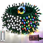 82FT 200 LED Color Changing Christmas String Lights with Remote & Timer & Memory Function, 9 Lighting Modes Waterproof Fairy String Lights for Xmas Tree Holiday Party Garden (Cool White & Multicolor)