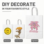 Gift Bags 8.25"x5.9 "x3.15" 100Pcs White Paper Bags with Handles,kraft paper Bags for Small Business Christmas Bulk Bags, Wedding Party Favor Bags,Shopping Lunch Bags, Halloween Trick-or-Treat (White)