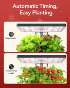 iDOO Hydroponics Growing System Kit 15Pods, Christmas Gifts for Women Mom, Herb Garden Indoor with LED Grow Light for Home School, Built-in Fan, Auto-Timer, Adjustable Height Up to 11.3", 15Pods-Black