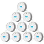 AEGISLINK Smoke Carbon Monoxide Detector, Interlinked Combination Smoke CO Alarm, Battery Powered, Wireless Interconnected, Digital Display, SC-RF220, 10-Pack