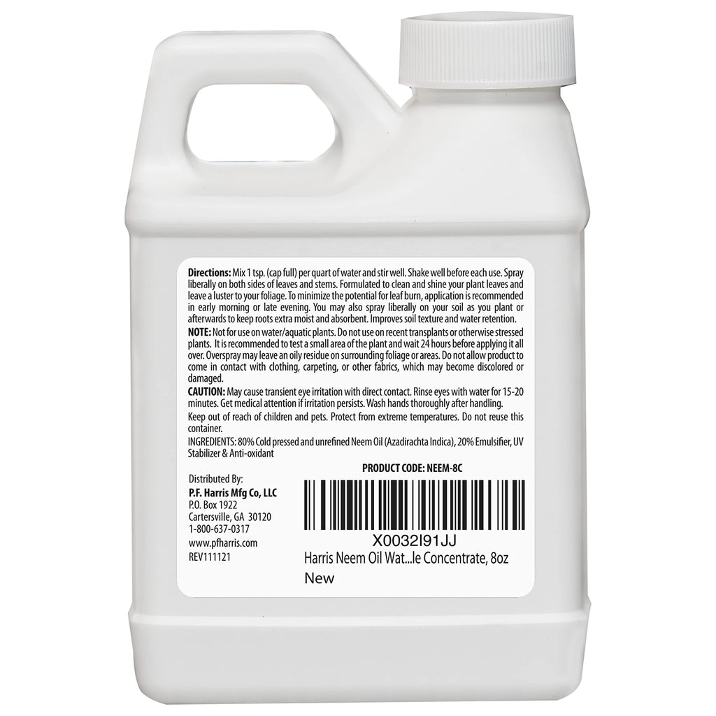 HARRIS Neem Oil Cold Pressed Water Soluble Concentrate, Makes 12 Gallons