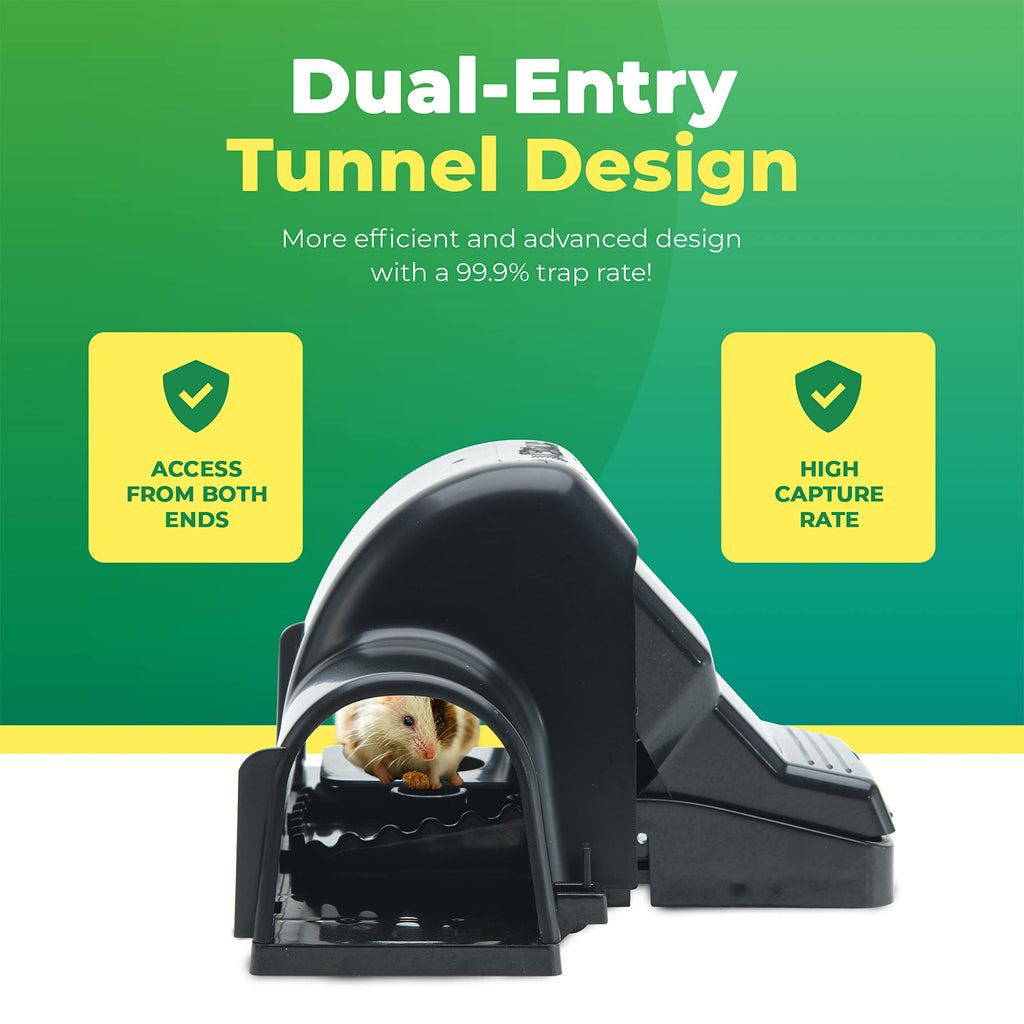 Rat Traps Indoor and Outdoor - 4 Pack Dual-Entry Large Rat Trap Outdoor and Indoor for Home, Garden and Restaurant with 99.9% Trap Rate | Easy to Use Rodent Traps with Safe Hands Free Design - UCatch