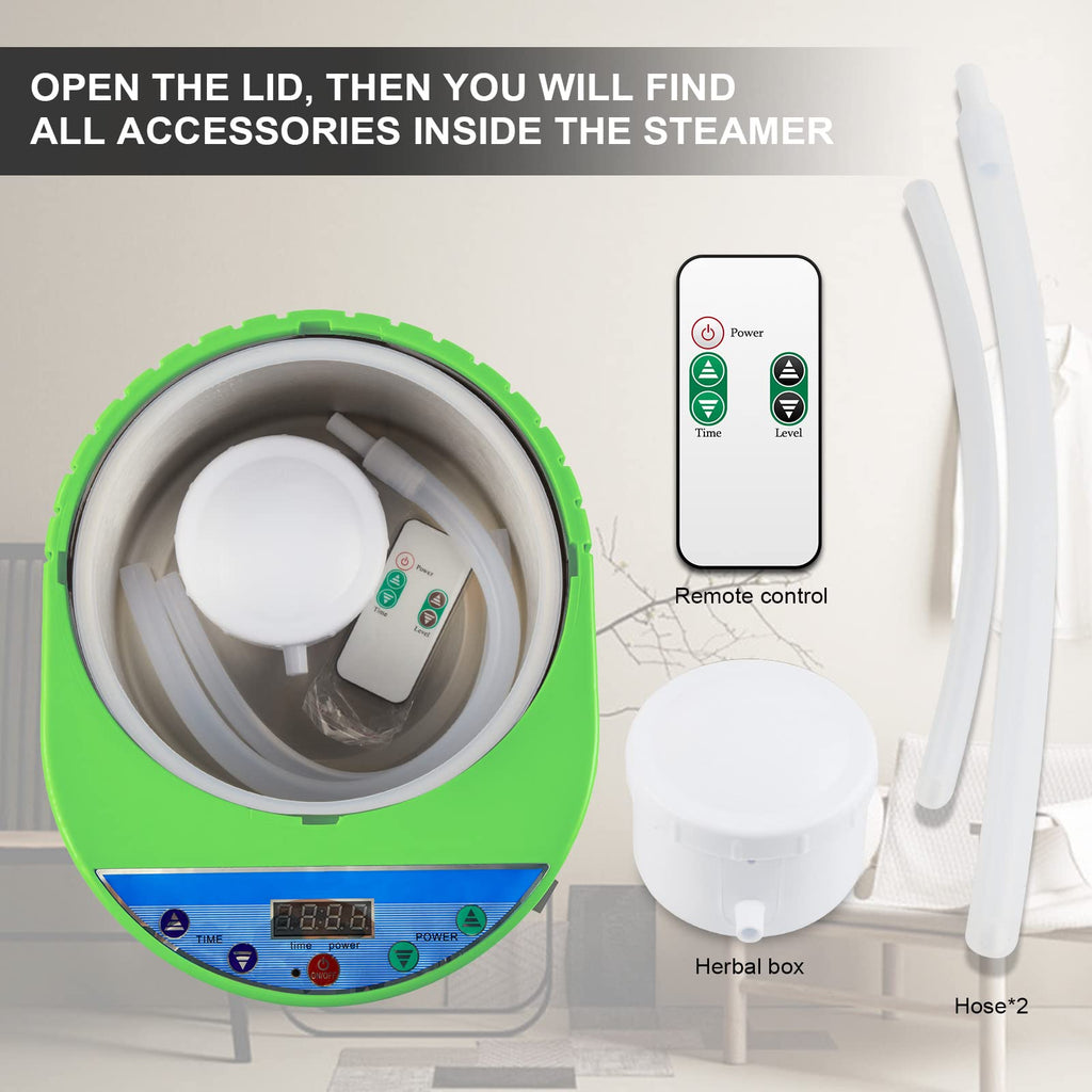 ZONEMEL 4L Remote Control Sauna Steamer Pot, Generator for Steam Saunas with Herbal Box, Inner Stainless Steel, Spa Machine with Timer Display for Body Detox