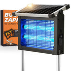 Solar Bug Zapper Outdoor, 4500V Waterproof Mosquito Zapper with 10W Solar Panel, Cordless Rechargeable Electric Fly Zapper, Mosquito Killer Lamp with Auto Sensor for Patio, Backyard, Garden, Camping