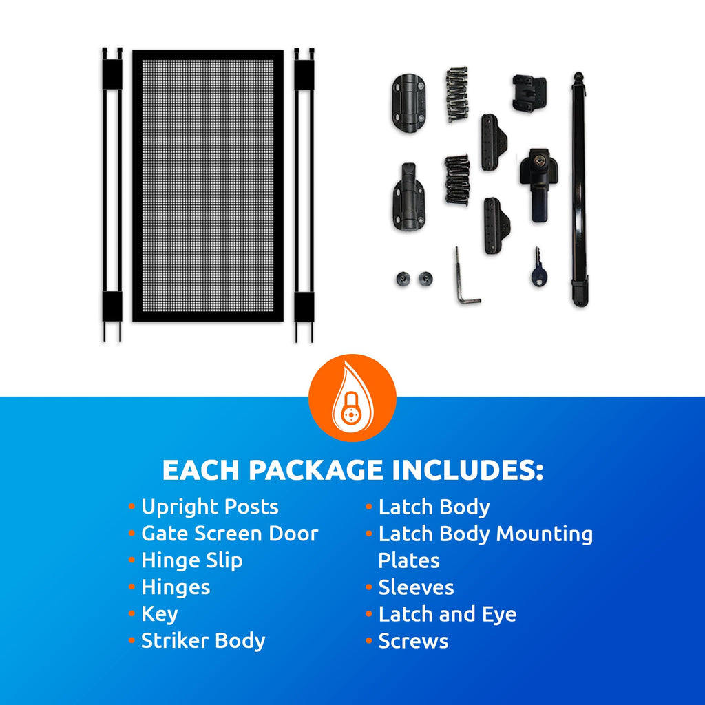 Pool Fence DIY by Life Saver Self-Closing Gate Kit, Black (Pack of 1)