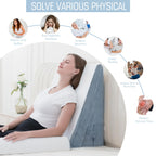 Ziiyllean Bed Wedge Pillow for Sleeping 3Pcs, Adjustable 4.5&7.5&12 Inch Memory Foam Wedge Pillow, Triangle Wedge Pillow Post Surgery Pillow for Acid Reflux, Heartburn, Snoring, Legs and Back Pain