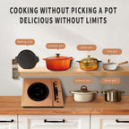 Karienvir Single Burner Electric Cooktop, Portable Electrics Stove 110v with plug, Touch Stove Electric with Safety Lock, Timer, Kitchen Cooking Cooktop With 9 Power Levels, 1800W(orange)
