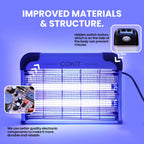 COKIT Bug Zapper Indoor Powerful 20W Electric Indoor Insect Killer, Bug Zapper, Fly Zapper, Mosquito Killer for Home Kitchen Garage Patio 2 Extra Replacement Bulbs (No Bug Collection Tray)