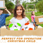Glimin 6 Pcs Christian Charity Donation Supplies Deflated Soccer Ball Bulk with Pump Official Size Samaritan's Purse Operation Christmas Machine Stitched Ball(Size 4,Colorful)