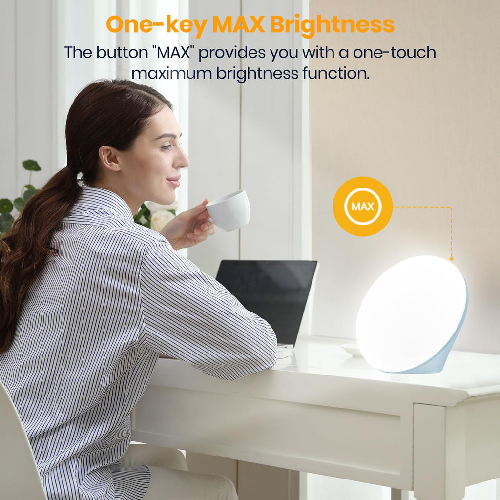 LASTAR Sun Lamp, 10,000 Lux Sunlight Lamp with Touch Control, 5 Brightness Level & 60Min Timer, One-Max Sun Lamp with Memory Function for Home/Office(Purple)
