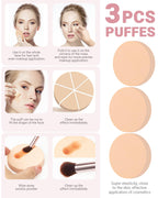 8Pcs Makeup Brushes Set Premium Eyeshadow Brush Professional Angled Eyebrow Brush Lip Brush Eyeshadow Brush Set With 3Pcs Powder Puffs and Pink Case 12 in 1