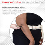 Sammons Preston Gait Belt with Metal Buckle, 2" Wide, 100"L, Heavy Duty Gait Transfer Belt, Patient Transfer, Essential Walking & Transport Assistant for Elderly, Disabled, & Patients, Neutral Stripe