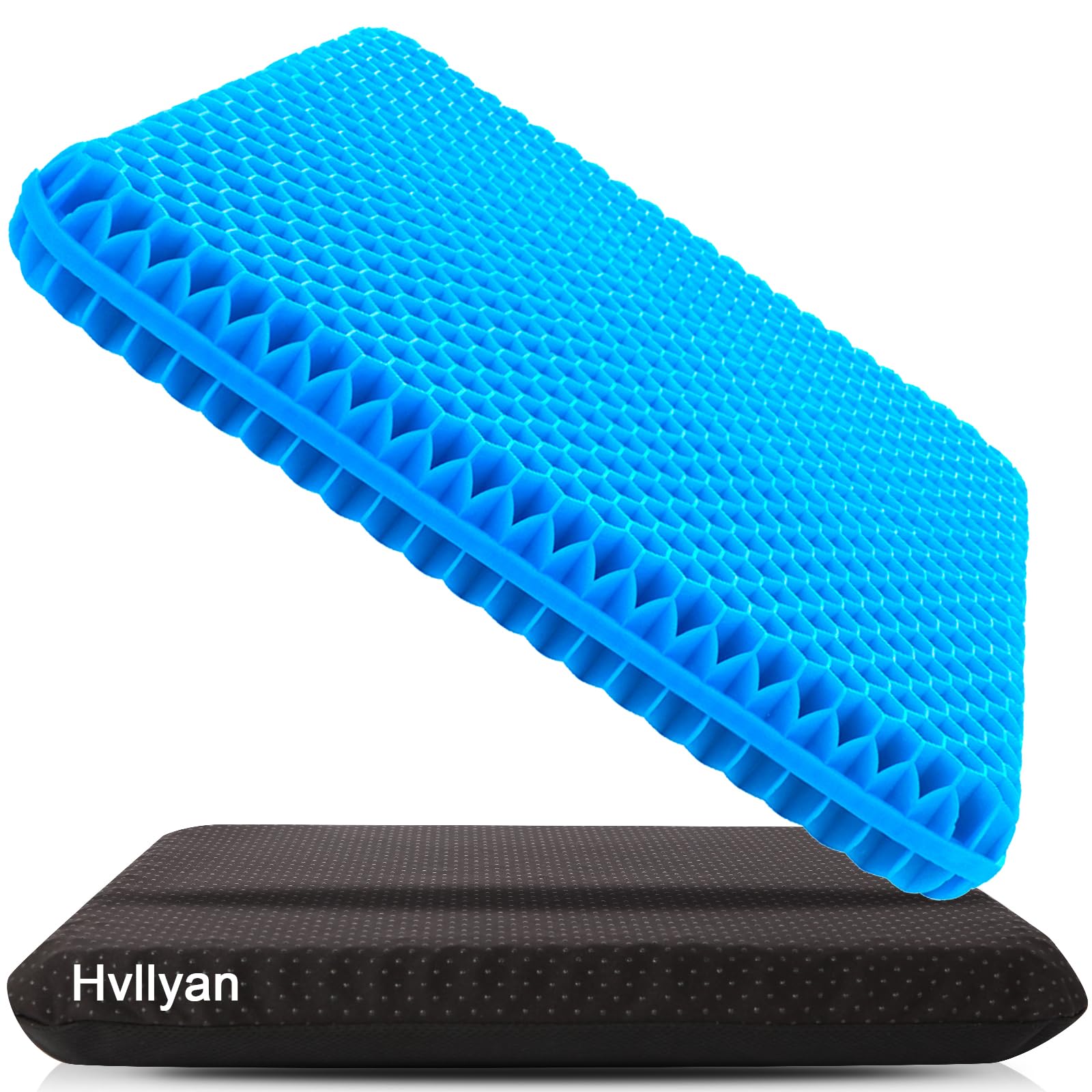 Gel Seat Cushion for Long Sitting (Thick & Extra Large), Gel Cushion for Wheelchair Soft, Gel Chair Cushion Comfy, Gel Car Seat Cushion Breathable, Gel Seat Cushion for Office Chair for Hip Pain