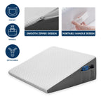 COLDHUNTER Wedge Pillow for Sleeping, 10" Bed Wedge After Surgery, Back Pain Relief, Memory Foam Pillow Triangle Incline Wedge for Back Support, Leg Elevation