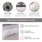 ALLOPERA Pregnancy Pillow, Full Body Maternity Pillow 57 inch, with Removable Washable Cover - Sleep Support for Legs, Back, Neck, Shoulder, HIPS, Belly for Pregnent Women, 100% Cotton