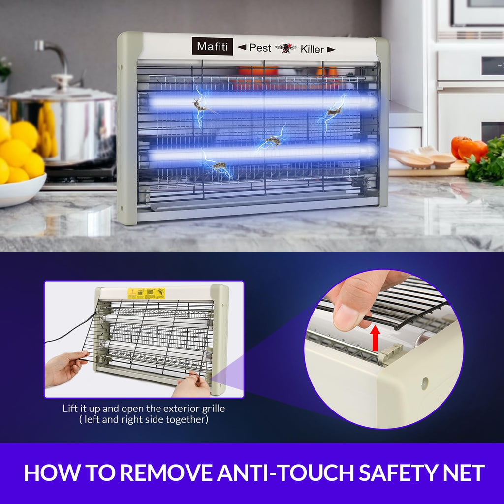 mafiti 20w Bug Zapper Fly Traps Indoor Electric Mosquito Zapper Fly Killer Gnats Fruit Trap for Home Restaurants Kitchen Garden (1-Pack)