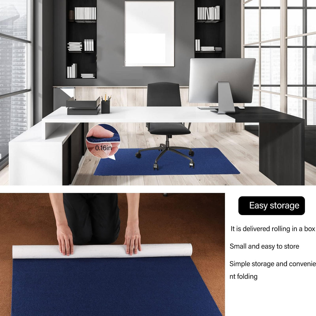 Office Chair Mat for Rolling Chairs, Anti-Slip Office Desk Chair Mat for Hardwood Floors,Multi-Purpose Floor Protector Chair Rug for Home&Office Large 55"x35" Freely Cuttable (Black)