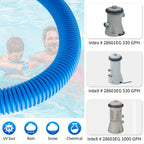 1.25 x 59 Inch Pool Hoses for Above Ground Pools,Pool Filter Pump Hoses,Compatible With Intex Filter Pump 607,637 With 12 Metal Clamps（3 Pack）