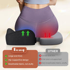 Benazcap Seat Cushion, Memory Foam Cushion for Office Chair - Ergonomic Chair Cushions for Tailbone Pain Relief, Sciatica & Back Support with Breathable Case, Office Chair Cushion & Car Seat Cushion