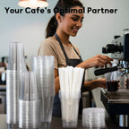 25 Pack - 16 oz Plastic Cups with Lids and Straws, Clear Iced Coffee Cups with Lids, Disposable Cups with Lids for Cold Drinks, Iced Tea, Milkshakes, Smoothies - Durable & BPA Free